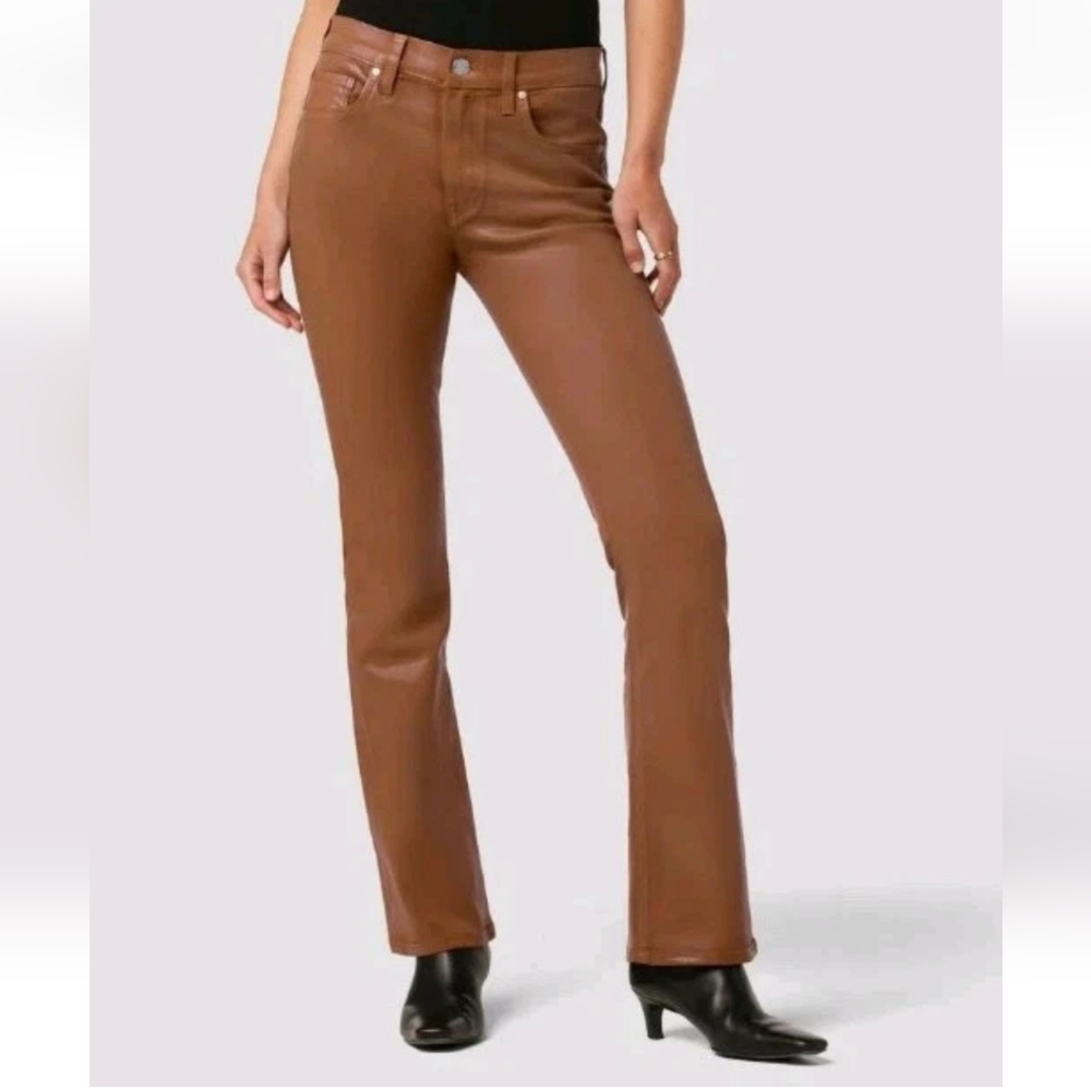 Hudson Barbara Baby Boot Jeans Woman Sz 25 High Waisted Coated Carmel Cafe Nwt